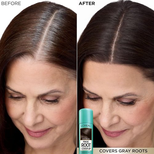 L'Oreal Paris Magic Root Cover Up - Dark Blonde Gray Concealer Spray, 2 oz. | Instant Coverage