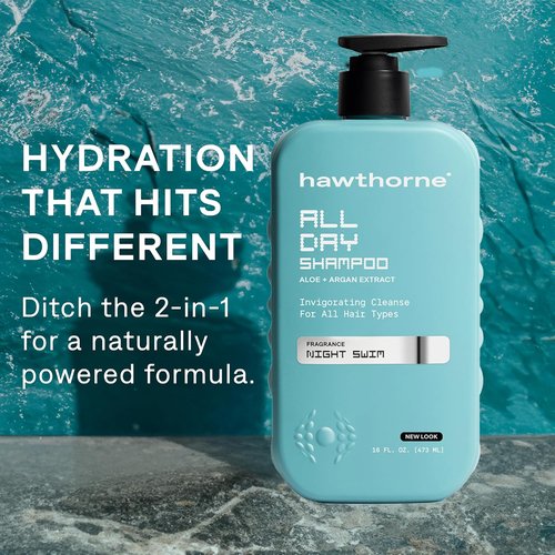 Hawthorne Men's Shampoo - Sulfate & Paraben Free | Natural Argan & Coconut Oil | 16 fl. oz. 2-Pack