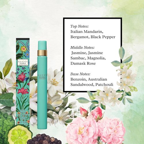 Gucci Flora Gorgeous Jasmine Eau de Parfum Spray for Women - 0.33 oz | Elegant Floral Fragrance