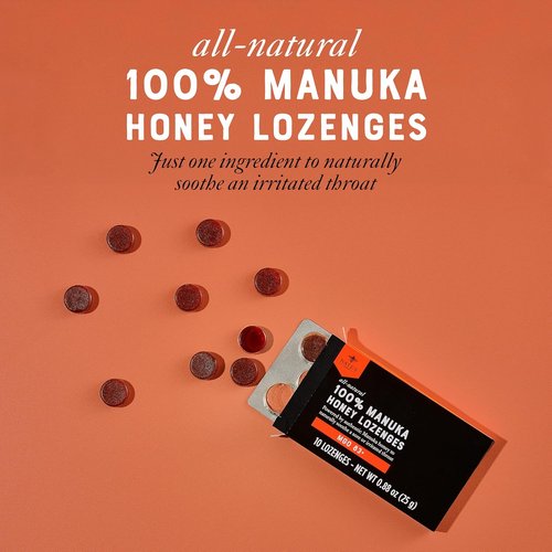 Nate's Manuka Honey Lozenges MGO 83+ - Soothing Throat Relief with New Zealand Honey | 10-Count Pack