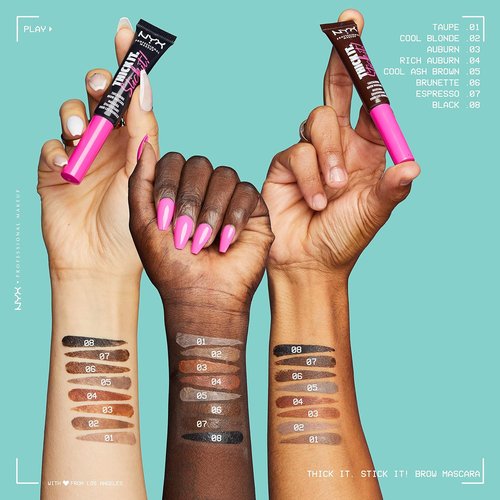 NYX Professional Makeup Thick It Stick It Brow Mascara - Thickening Eyebrow Gel in Brunette