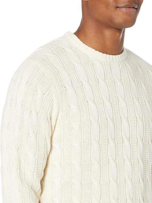 Goodthreads Men's Soft Cotton Cable Knit Crewneck Sweater - Comfortable & Stylish | Various Colors Available