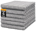 HOMERHYME Microfiber Hand Bath Towels, 6 Pack 25''*15'' Grey Bathroom Hand Towels, All-Purpose Quick Dry Lint Free Soft Absorbent Checkered Washcloth Fingertip Towels Bulk for Travel Gym Hotel