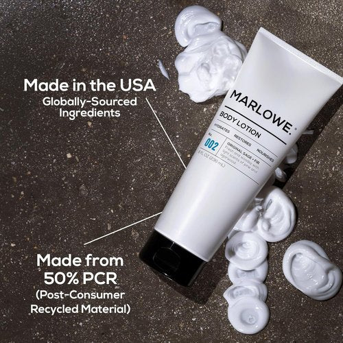 Marlowe. Men's Body Lotion - Hydrating Daily Moisturizer with Aloe Vera & Amino Acids | 8 oz Tube, Fresh Sage & Fir Scent