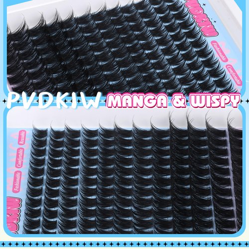 PVDKIW Volume Lash Clusters Wispy Eyelash Clusters C Curl Cluster Eyelash Extensions 10-18MM DIY Lash Extension 144Pcs Reusable False Eyelashes