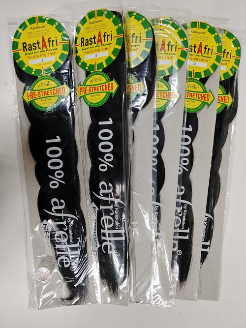 RastAfri Freed'm Silky Braid Pre-Stretched (Color #1B) (Pack of 6)