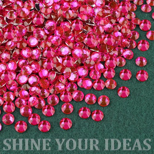 Resin Rhinestones for Crafting with B7000 Jewelry Glue, 2 Boxes Hot Pink Flatback Crystals with 3Pcs 10ml Glue for Bedazzling Crafts DIY Nail Art Makeup，Non Hotfix Gems for Clothing Shoes
