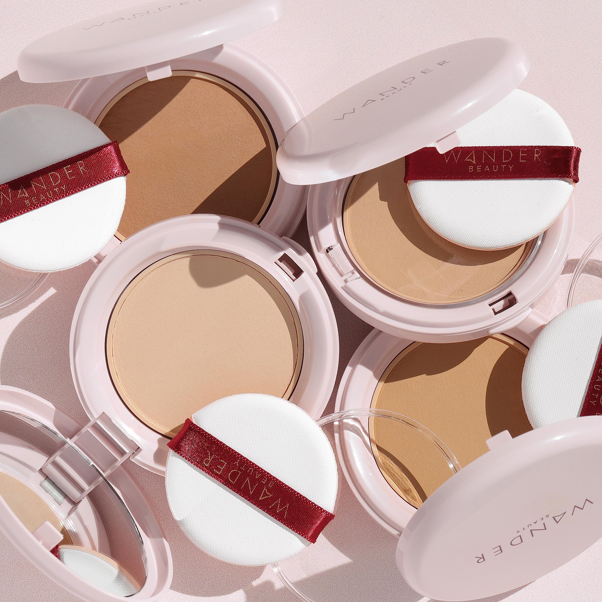 Wander Beauty Wanderlust Powder Foundation - Golden Medium - Blur & Even Skin Tone - Perfect & Hydrate With Hyaluronic Acid, Aloe, Honeysuckle, & Vitamin E - Lightweight, Buildable Coverage - 0.31 oz