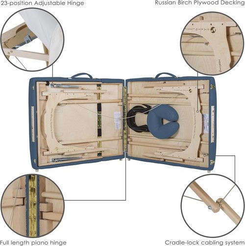 Earthlite Portable Massage Table Package - Avalon with Reiki Endplate, Premium Flex-Rest Face Cradle & Strata Cushion (30”x73”)
