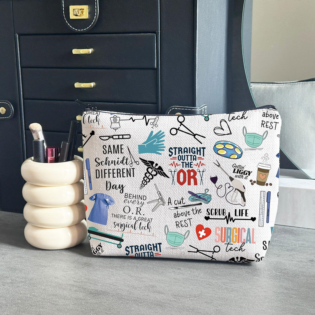 WCGXKO Surgical Tech Merch National Surgical Technologists Week Surgical Canvas Makeup Bag
