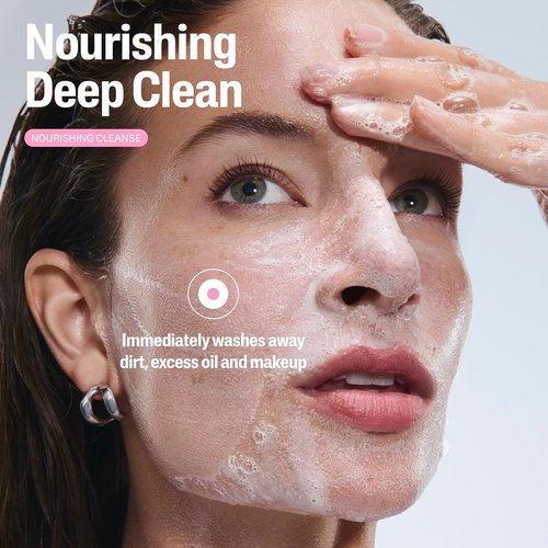 Cetaphil Nourishing Oil to Foam Facial Cleanser - 24 Hour Hydration for Normal to Dry Skin | 8 fl oz