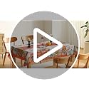 Fall Tablecloth 52x70 Inches - Orange Truck Design, Fade Resistant, Spill-Proof