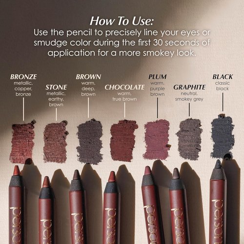 PERSONA 24HR Chocolate Waterproof Eyeliner Pencil - Creamy, Smudgeable Formula for All-Day Wear | Vegan & Cruelty-Free
