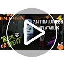Halloween Inflatable Pumpkin Ghost Tower - 7.6ft Outdoor Yard Decoration, Stacked Pumpkins Variant