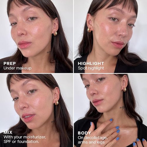 Saie Glowy Super Gel - Hydrating Makeup Primer & Illuminating Serum with Vitamin C - Warmglow (1 oz)