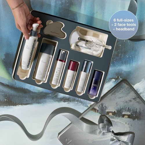 Dermalogica Expert Level Skin Care Routine Set - 6 Products, Headband, Gua Sha & Fan Brush