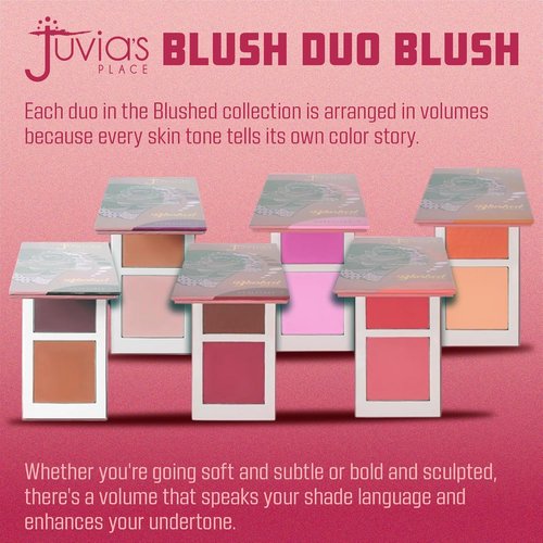 Juvia's Place Blushed Duo Blush Volume 4 - Two-Tone Pigmented Mineral Powder for Rosy, Natural Cheeks