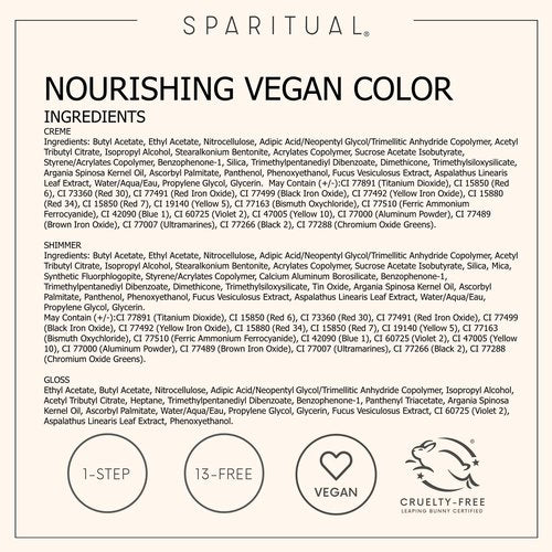 SpaRitual Nourishing Vegan Nail Color | Inner Life 0.5 fl oz | One-Step Nail Polish Formula