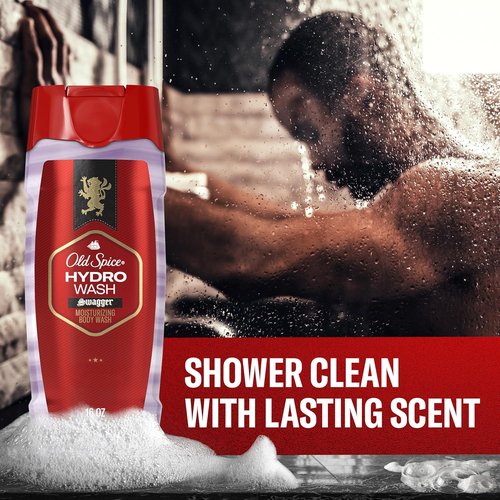 Old Spice Hydro Wash - 2-in-1 Moisturizing Body Wash for Men | Long-Lasting Smoother Swagger Scent, 16 oz (Pack of 4)