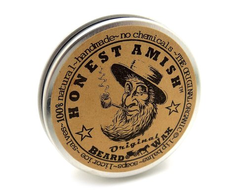 Honest Amish Beard Wax - All-Natural Organic Formula for Strong Hold | 2 Ounce