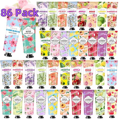 86 Pack Hand Cream Bulk Gifts for Women,Teen Girls,Easter Basket Stuffers,Mothers Day Gifts,Teacher Appreciation Gifts,Nurses Gifts ,Natural Plant Fragrance Travel Size Lotion for Dry Cracked Hands