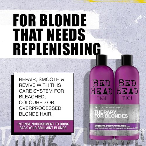Bed Head by TIGI Dumb Blonde Shampoo & Conditioner - Nourishing Formula for Blonde Hair | 25.36 fl oz (2 Count)