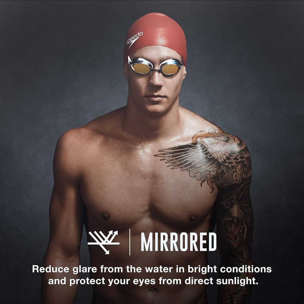 Speedo Swim Goggles - Mirrored Vanquisher 2.0 for Enhanced Visibility | Comfortable Fit