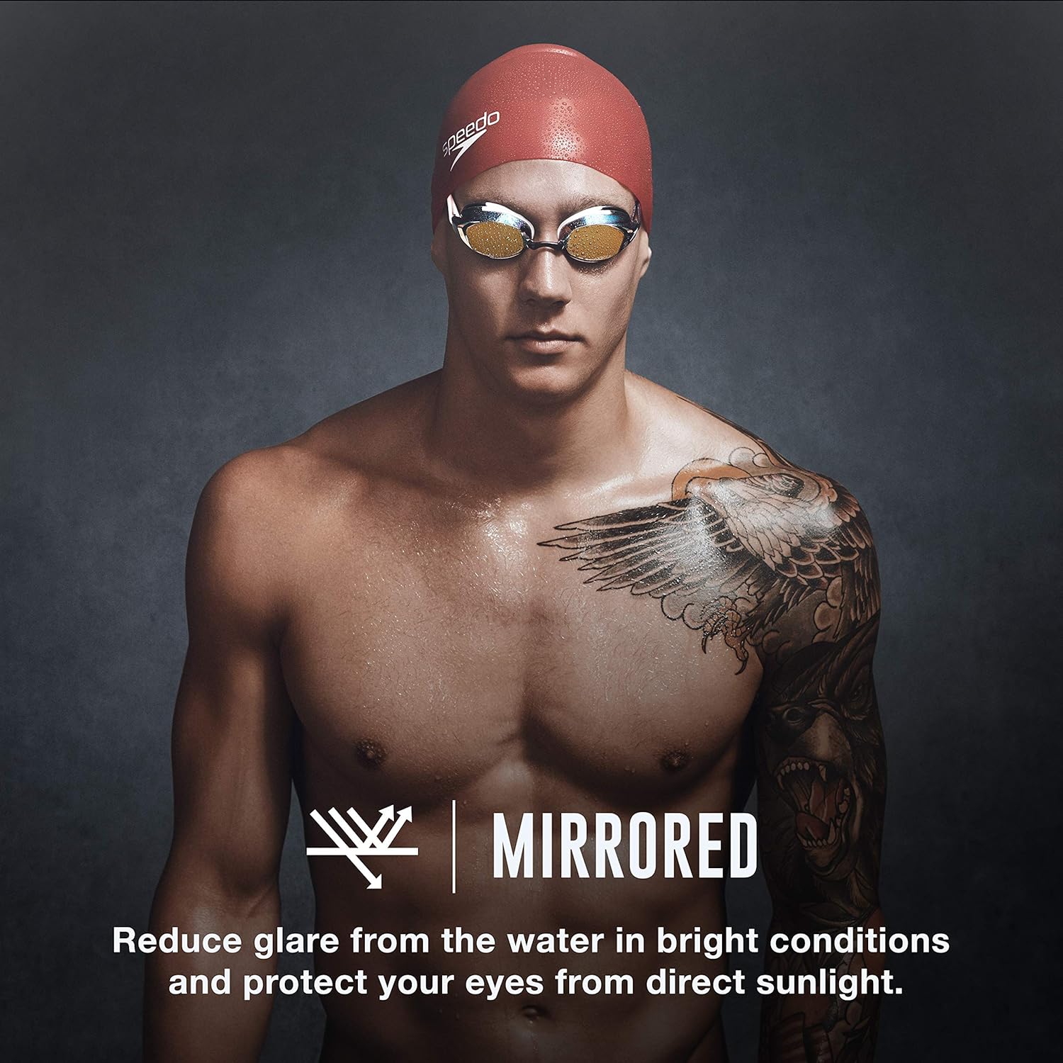 Speedo Swim Goggles - Mirrored Vanquisher 2.0 for Enhanced Visibility | Comfortable Fit
