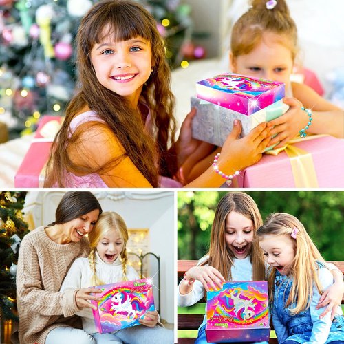 Unicorn Bath Bombs for Kids Girls with Toys Surprise Jewelry Inside Gift for Girls 3 4 5 6 7 8 Years Old Birthday Gifts Ideas Easter Gifts for Girl Easter Basket Stuffers Egg Fillers Christmas Gifts