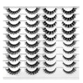 Pooplunch False Eyelashes 20 Pairs Natural Strip Lashes Short Cat Eye Look Volume Wispy Fake Eyelash Extensions Clear Band 8D Faux Mink Lashes Wholesale Bulk Pack