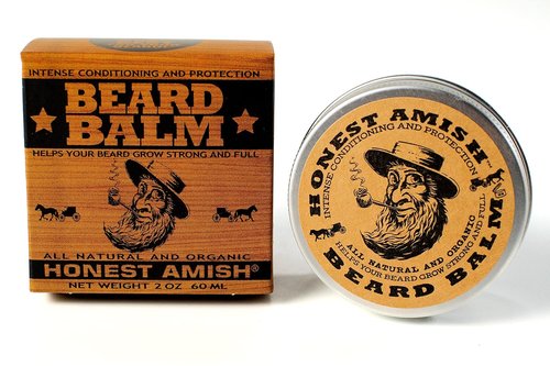 Honest Amish Beard Balm - Natural Leave-In Conditioner for Soft, Manageable Beards - 2 Ounce Tin