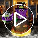 Halloween Inflatable Witch Cat in Cauldron - 4.5FT Outdoor Yard Decor with LED Lights