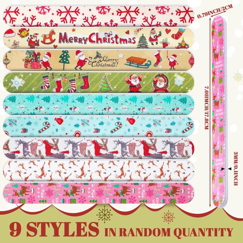 Lanties 45 Pack Christmas Nail Files Gifts Bulk Holiday Emery Boards Double-Sided Christmas Party Nail Files Bulk Stocking Stuffers Christian Gifts for Women Customers Coworkers Staff(Santa)