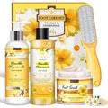 LUCOTIYA Foot Soak Set Pedicure Kit, Vanilla chamomile Foot Soak Salts, File, Scrub & Urea Cream,Pedicure Supplies for Dry Cracked Feet for Women