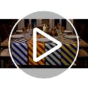 Wizard Table Runner 4-Pack - Red, Green, Blue, Gold Stripes for Party & Decor