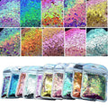 Color Shift Glitters, 10 Colors 150g/5.29oz Polyester Mixed Crafts Chunky Chameleon Glitter for Tumblers, Epoxy Resin, Nail Art, Slime, Body, Cosmetic, Printing