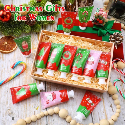 Loopeer 24 Pcs Christmas Hand Cream Gifts Bulk Christmas Mini Hand Lotion Xmas Stocking Stuffers Gifts Travel Size Mini Creams Moisturizer Cream Xmas Party Favors for Dry Skin Women Men Mom Employee