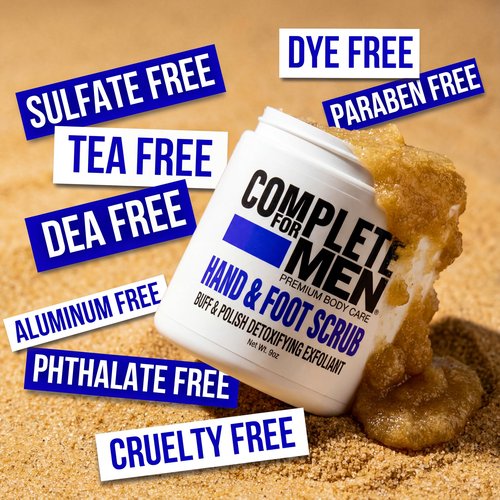 COMPLETE FOR MEN - Hand and Foot Scrub: Exfoliating Feet, Hand Exfoliant, Sugar Scrub for Dry Skin, Moisturizing Rough Skin Remover, Ideal for Hands and Feet Care, Scrub for Men
