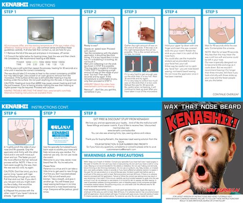 KENASHII Nose Wax Kit | 100 g Wax, 24 Applicators | Hair Removal Kit for Men and Women | Includes Balm Wipes and Mustache Guards | Lasts up to 5 Weeks