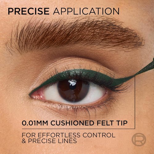 L'Oreal Paris Waterproof Liquid Eyeliner - Smudge-Proof Micro-Tip for 28HR Wear | 040 Green Velvet