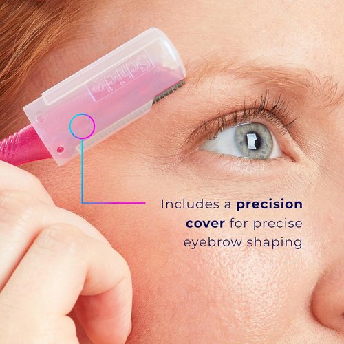 Schick Hydro Silk Dermaplaning Tool - Precision Eyebrow Cover, 9ct | Face Razors for Women, Peach Fuzz Remover