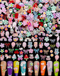 1 Pack of Cute & Sweet 3D Nail Charms for Acrylic Nails, Perfect for Nail Art Decorations & DIY Accessories Crafts，Flower Bee Bear Butterfly Charms for Nail