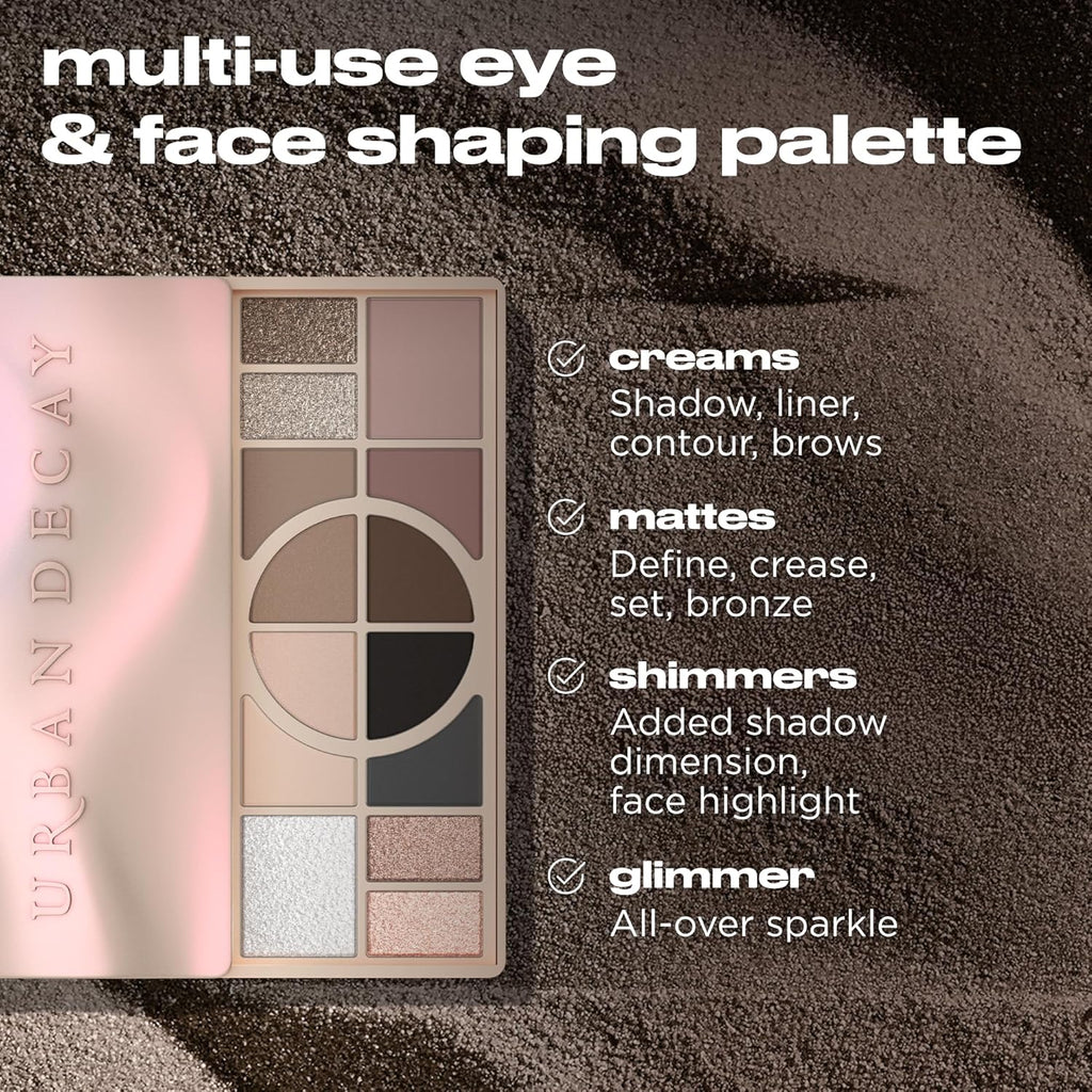 Urban Decay Naked Cool Palette & Dewy Setting Spray Bundle - Multi-Use Neutrals | All Nighter Waterproof (4 Fl Oz)