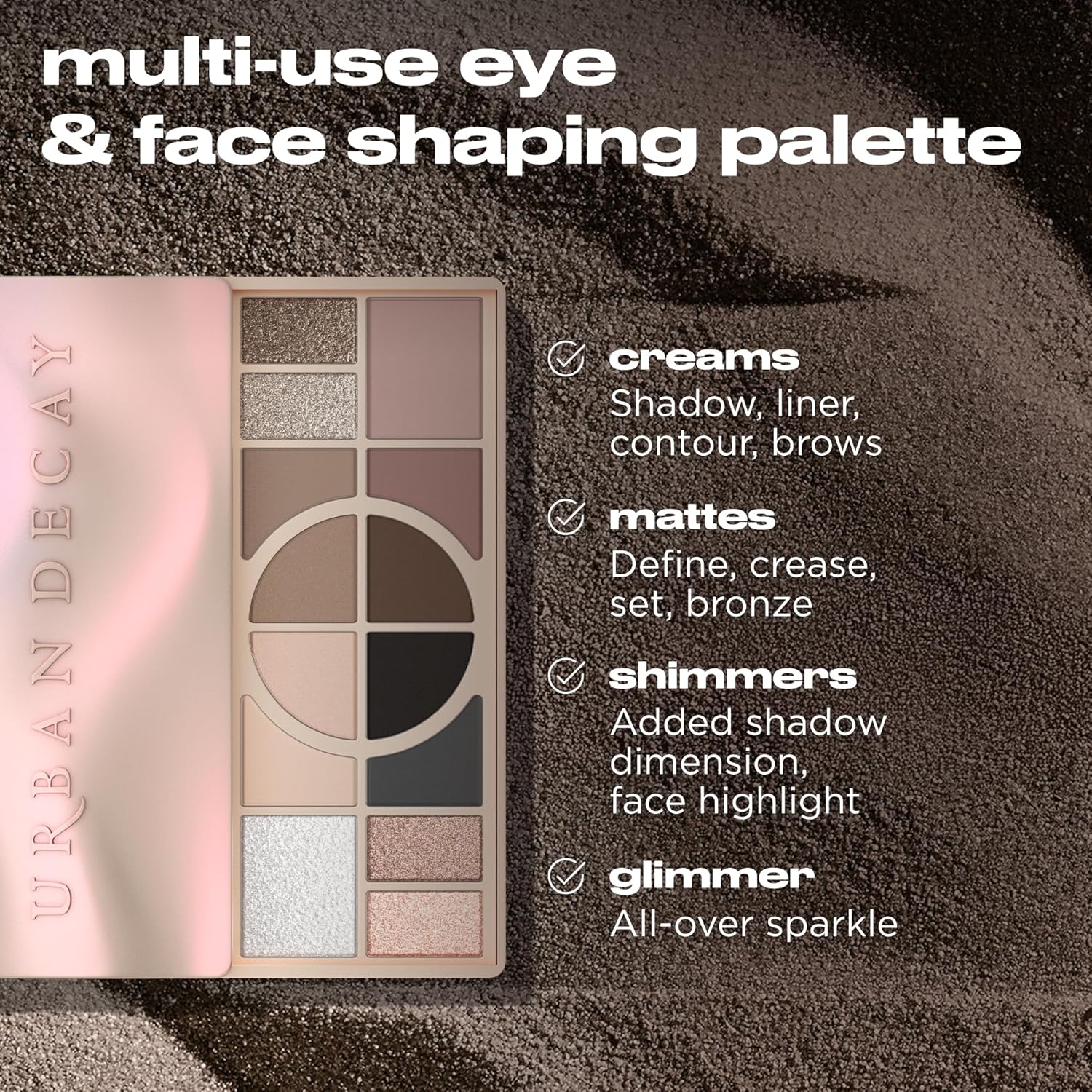 Urban Decay Naked Cool Palette & Dewy Setting Spray Bundle - Multi-Use Neutrals | All Nighter Waterproof (4 Fl Oz)