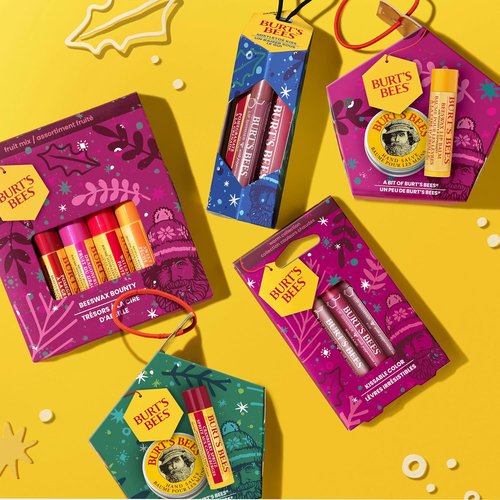 Burt's Bees Lip Balm Gift Set - Beeswax Bounty Fruit Mix | Perfect 4-Pack for Gift Baskets, 0.15 oz