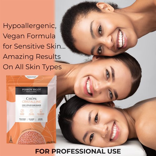 Cirepil - Cristalline - 800g / 28.22 oz Hard Wax Beads Bag - Unscented & Rosin-Free, Micro-Crystalline Formula for Highly Sensitive Skin - Clear Gel Stripless Hair Removal for Face & Body, Low-Temp