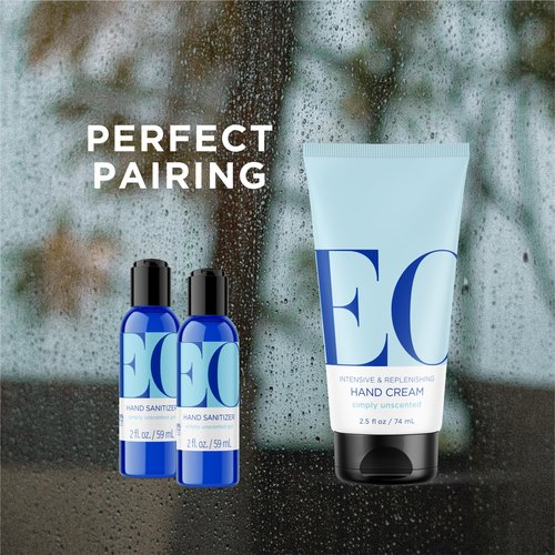 EO Hand Cream, 2.5 Ounce (Pack of 2), Unscented, Moisturizer for Dry Skin