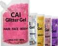 Face, Body & Hair Glitter Gel – Halloween Glitter for Kids and Women – 3 Oz Cosmetic-Grade Gel w/Moon & Stars for Festivals & Halloween Party, Easy Apply & Wash Off - Unicorn 5Pack