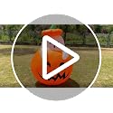 Inflatable Ghost Pumpkin Halloween Yard Decoration - 4ft Outdoor Blow Up Decor - Pumpkin Ghost Variation