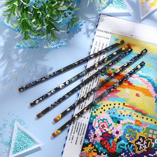 20 Pcs Rhinestone Picker Pen Set, 16 Yellow and White Self Adhesive Nail Dotting Wax Pen with 4 Triangular Bead Separator, Crystal Pick up Tools for Nail Art Diamond Painting